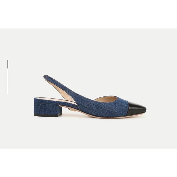 NEW Veronica Beard Cecile Denim Cap-Toe Slingback size 7 - Picture 2 of 8
